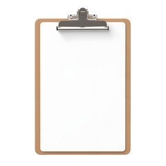 blank paper clipboard on isolated transparent background