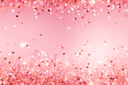 Pink glitter background with pink shiny confetti