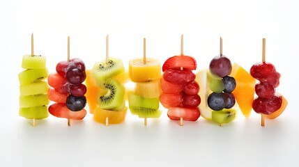 Professional food photography of Fruit kebabs