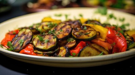 Professional food photography of Grilled ratatouille