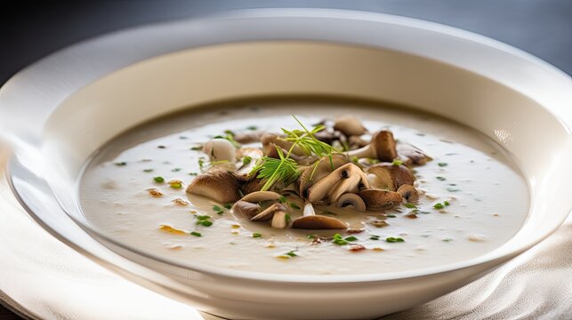 Professional food photography of Mushroom soup