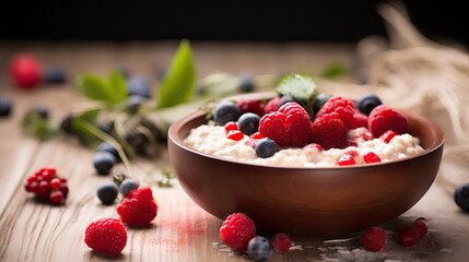 Professional food photography of Oatmeal porridge