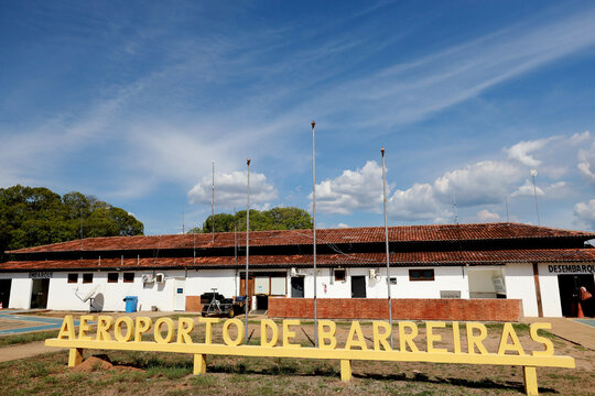 barreiras, bahia, brazil - december 8, 2023: aerial view of Barreiras airport, in western Bahia.