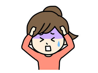 頭を抱える女性のイラスト