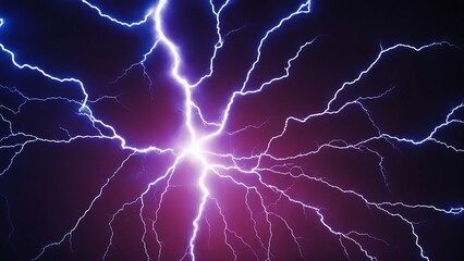 lightning in the sky a lightning bolt, as the white and purple colors create a contrast with the dark blue background, and the multiple branches add a sense of complexity and dynamism to the scene 