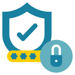 shield check lock protection security flat style