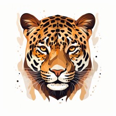Panthera_onca in flat design style on white background
