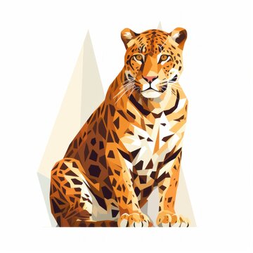 Leopardus_pardalis in flat design style on white background
