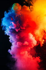 The abstract colorful smoke background. ai generated.