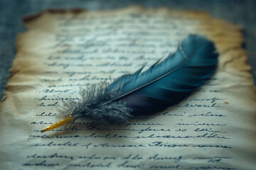 An image of a single, elegant feather pen on a script, symbolizing the craft of screenwriting,
