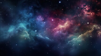 Naklejka premium Colorful Nebula in Scifi Universe, Background, Wallpaper