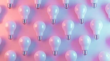 Group of Light Bulbs on a Pink Background