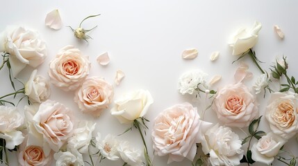 Bunch of White and Pink Flowers on White Surface