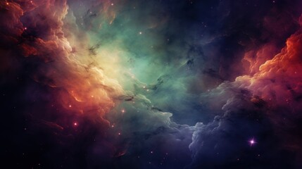 Obraz premium Colorful Nebula in Scifi Universe, Background, Wallpaper