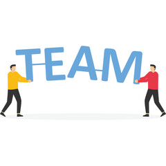 Business people holding team with connection, Vector illustration design

