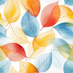 Fototapeta na wymiar Seamless pattern of colorful leaves.