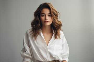 Illustration of a fashion portrait,  AI Generated