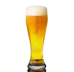 glass of beer isolated on white background
