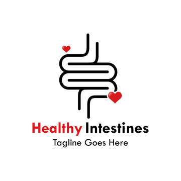 Healthy intestines design logo template illustration