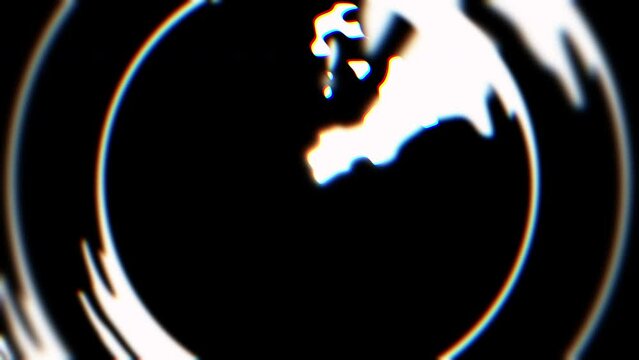 Abstract animated illustration of liquid particles pop oup on black background, video effect