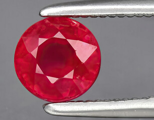 natural red sapphire gem on the background