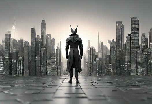 A black venom standing at a city with background.