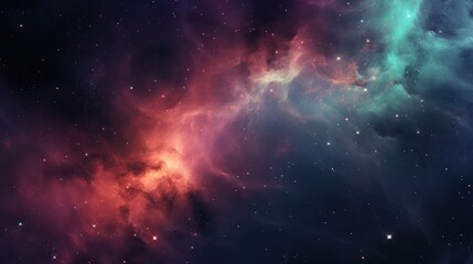 Naklejka premium Colorful Nebula in Scifi Universe, Background, Wallpaper