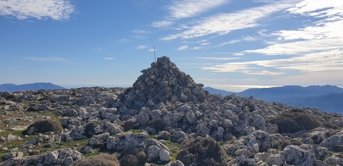 Top of the mountain cairn