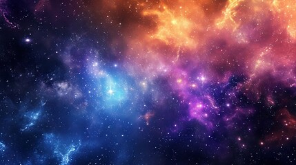 Galaxy-themed abstract art with stars and nebulas background