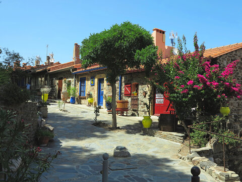 Colliure, France; July  8 - 2023: Very beautiful views of the medieval streets of the town of Collioure on southern coast of France