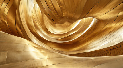 Abstract background with golden waves
