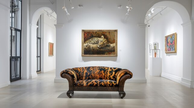Luxury art gallery interior - AI Generated Digital Art