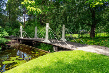 Graceful bridges in this beautiful arboretum in Rotterdam, the Netherlands