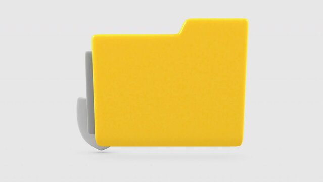 3D animation of computer folder