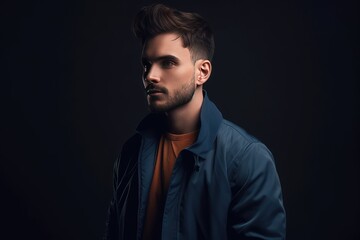 Fototapeta premium confident young male model casual studio portrait