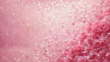 Fototapeta premium Pink petals of hydrangea on a soft background. Generative AI