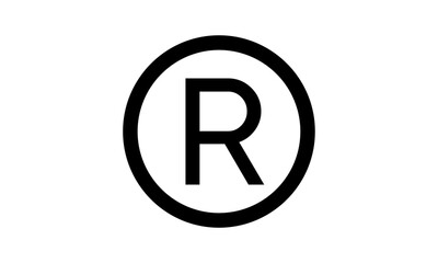 Trademark copyright symbol logo. Trade mark sign circle intellectual legal property register icon	
