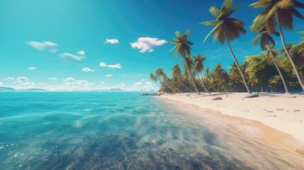 eye catching beautiful empty tropical beach scene wallpaper