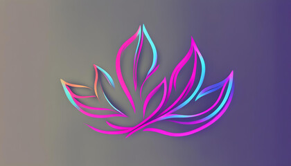 Colorful lotus flower logo illustration