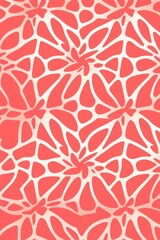 Coral aperiodic geometric seamless pattern