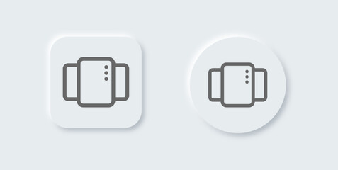 Multitasking line icon in neomorphic design style. Task process signs vector illustration.