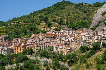 Fototapeta na wymiar View of Castelmezzano, historic town in Basilicata, Italy