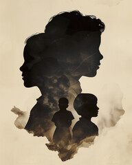 Abstract Silhouette Family Portrait