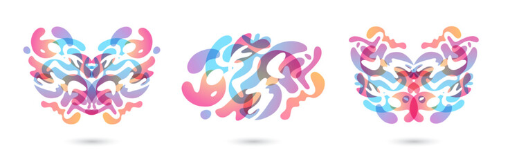 Obraz premium Abstract elements. Flow design with abstract geometric elements. Round flowing elements. Vector