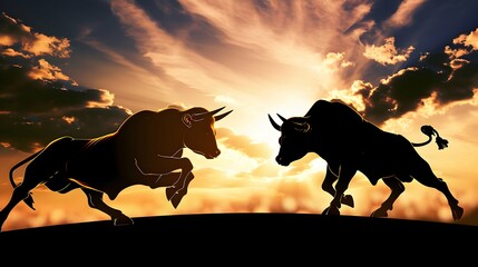 Bullish and bearish forces entwined in a never-ending dance, shaping the destiny of stocks on the...