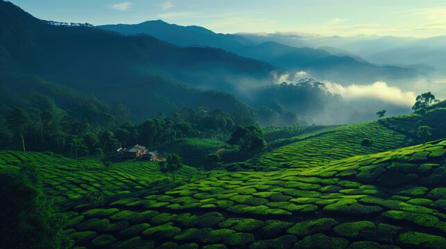 Darjeeling Delight: Tea Plantations Amidst Green Hills