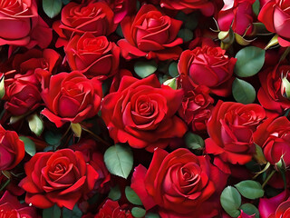 bouquet of red roses background. generative AI