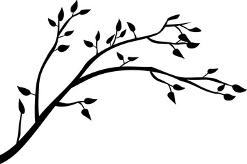 Hand drawn branches. AI generated illustration.