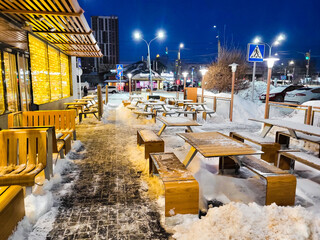 city in the snow