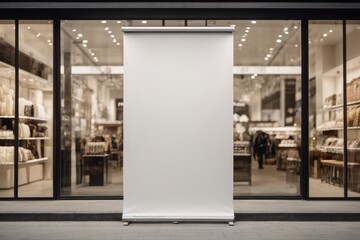 Advertising Stand Banner (empty roll-up poster) - mockup template